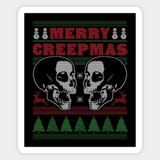 Merry Creepmas - Ugly Christmas Sweater Skull Skeleton Xmas Magnet